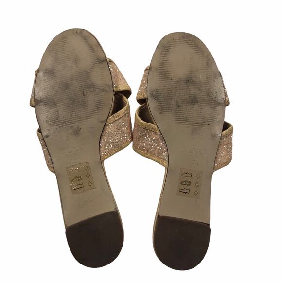 JCrew Pink Nude Cora Glitter Sandals 7 - Picture 7 of 10
